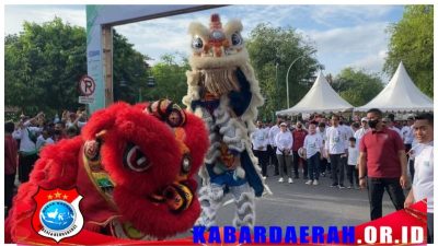 Bikin Bangga Polri, Tim Barongsai Sparta Polresta Surakarta Tampil Didepan Presiden RI